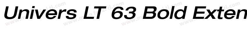 Univers LT 63 Bold Extended Oblique字体转换